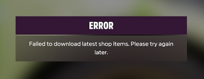 Forza Horizon 5 Shop error
