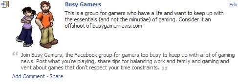 Join Busy Gamers on Facebook