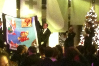 Child's Play Dinner 2009: Mario quilt at the live auction